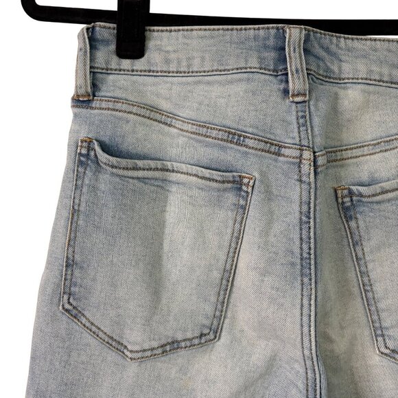 OAT New York Women's Light Wash High-Rise Wide-Leg Raw Hemline Stretch Size 28 - Picture 8 of 11